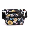 Women's floral nylon shoulder bag with multiple compartments and adjustable strap - Galsang Flower