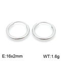 Orecchini a cerchio minimalisti in acciaio inox argento 16x2mm peso 1,6g - 16mm(KE99141-Z) / Argento