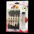 10-piece stainless steel 3D jelly art tool set with a 20ml syringe for floral designs - Style I