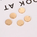 Cinque pezzi di ciondoli rotondi placcati oro per gioielli fai-da-te con foro - 11mm / Oro