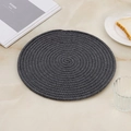 Set de table rond gris foncé en corde de coton tressé avec texture thermorésistante - Rond 11cm / gris foncé