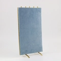 Blue velvet jewelry stand with gold metal frame for necklaces and bracelets display - Small (14x26cm) / Light Blue