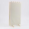 Beige velvet necklace display stand with 5 gold metal hooks for jewelry organizing - Large (20.5x37cm) / Beige
