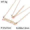 Collar de acero inoxidable oro rosa con colgante Grandma y cadena de 450 mm largo - Oro Rosa (KN281815-LX)