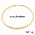 Brazalete de cuerda trenzada dorada en acero inoxidable con diámetro de 70x3mm - Brazalete Único Dorado