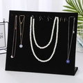 Black velvet L-shaped jewelry display stand with 12 hooks for necklaces and earrings - Large Black Velvet Necklace Board