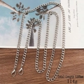 Silver metal crossbody chain strap with lobster clasps, 1200mm length and 114g weight - K981-7.5mm Crossbody Chain Silver