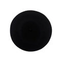 Classic black wool beret hat for women with a flat top and stem on white background - One Size / Black