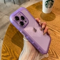Transparent purple silicone protective phone case for iPhone, anti-drop soft cover accessory - iPhone14 / Translucent Purple