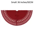 Falda de árbol de Navidad tejida roja de 36 pulgadas con copos de nieve blancos - Talla S (36 pulgadas / 92CM) / Fucsia