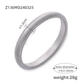 Silver stainless steel elastic bangle featuring a textured striped design and stretch fit - Steel Color 12mm