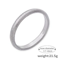 Chic silver elastic striped bangle in titanium steel with 1cm width and 21.5g weight - Steel Color 10MM