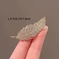 Elegante gouden verenspeld met kristallen, 4,7cm x 1,6cm, glinsterend vleugelontwerp - Gouden Volledige Strass Kleine Veer