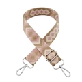 Adjustable 3.8cm diamond pattern shoulder strap with silver hooks for crossbody bags - Pink Gold Line Diamond + Silver Buckle