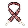 Bohemian floral wide shoulder strap for handbags with adjustable golden metal buckles - Style 173