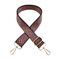 Ethnic style woven shoulder strap with wave pattern and adjustable gold metal buckles - Style 166