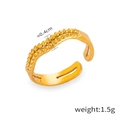 18K gold-plated double-layer beaded wavy open ring with adjustable band for women - Size 7 (Adjustable) / A672-Gold Wave Beads