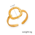 Minimalist gold plated titanium steel open ring with irregular textured ring design - Size 7 (Adjustable) / A678-Gold Irregular Ring