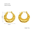Textured irregular 18K gold plated stainless steel hoop earrings for women in INS style - Irregular Texture Ear Buckle (ZX1246)