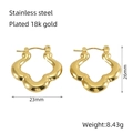 Blütenblattförmige 18K vergoldete Edelstahl-Creolen mit strukturierter Wellenform - 18k Vergoldeter Edelstahl / Gold Blütenblatt Wellen Stil (1320)