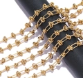 Pulsera de cadena de nudos de acero inoxidable dorado para hombre con diseño de cuerda - 6mm*1 Metro / Dorado