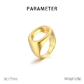 Detailansicht der 18k Goldring mit 17mm Breite und 9g Gewicht Spezifikationen - US 6 / Gold Minimalistischer Ovaler Ring (KR110082-LK)