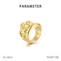Details zu 19 mm Breite und 9 g Gewicht des klobigen 18k Titan-Kettenrings in Gold - US 6 / Gold Breit Kette Ring (KR110087-LK)