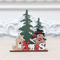 Décoration de Noël en bois avec lettres XMAS, bonhomme de neige et sapins de pin - Bonhomme de Neige
