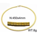 Collana a serpente piatta dorata per donna, stile Omega 450x4mm con incisione a trama - Stile Inciso in Diagonale (KN35038-Z) / 450mm x 4mm / Oro
