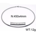 Collana piatta argento in acciaio inossidabile 450x4mm con motivo geometrico - 450x4mm / Argento (KN33837-Z)