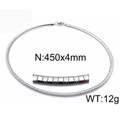 Collana a catena a serpente in acciaio inossidabile argento larga 4mm e lunga 450mm - Stile Texture a Croce (KN33836-Z) / 450mm x 4mm / Color Acciaio