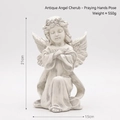 Estatua de ángel rezando blanco antiguo 21 cm altura decoración arquitectónica clásica - Ángel Rezando con las Manos Cruzadas (Antiguo)