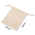 Beige velvet drawstring jewelry pouch measuring 100mm by 118mm for small gift storage - Beige Style (KQP349-K) / 100mmx118mm