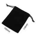 Black velvet drawstring jewelry pouch with 100mm x 118mm size dimensions - Black Style (KQP347-K) / 100mmx118mm