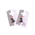 Detail of white 9x15cm plastic gift bag with black stripes and Fashion typography - No. 74 (Black Vertical Stripe)