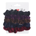 Set of 5 premium velvet scrunchies in black, purple, brown, navy and deep red colors - RT-229-J (5-Piece Dark Velvet Set)