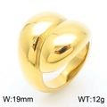 Anello a cupola stile croissant placcato oro 18k con finitura lucida a specchio - US 6 / Oro KR110668-K
