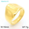 Golden 15mm lava molten ring in size 6 to 10 with organic liquid metal texture - US 9 / Gold (KR110696-K)
