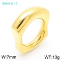 Anillo de onda irregular grueso en acero inoxidable chapado en oro 18k, ancho 7mm, 13g - US 6 / Dorado