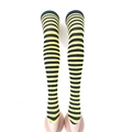 Yellow and black striped thigh-high stockings for Halloween party costumes - One Size / Yellow and Black Striped Over-the-Knee Socks