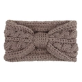 Bandeau tricoté marron café pour femme avec motif torsadé épais pour protéger les oreilles - Vieux rose