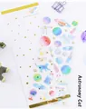 Stereo dripping gold foil stickers with celestial cat and planet theme decorations - Astronomy Cat