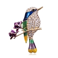 Enamel colorful bird brooch with sparkling rhinestones on gold base jewelry for women - Colorful Rhinestone Bird (4.5*4cm)
