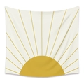 Arazzo bohémien con sole nascente giallo su tessuto strutturato bianco sporco per pareti - 73X95CM Tessuto Spazzolato / LT260-3