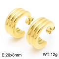 Boucles d'oreilles classiques en acier inoxydable doré en forme de C, 20x8mm - Style B / Doré
