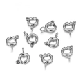 Polished silver stainless steel spring ring clasps for DIY jewelry necklace making - 5 mm / Steel
