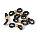 Schwarze Brillenketten-Gummiringe mit goldenen Metallspulen für Brillen-Zubehör DIY - Schwarz / Goldener Metallring