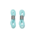 Sky blue silicone anti-slip eyewear chain connectors with metal adjustable coils - Sky Blue / Silver Metal Ring