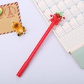 Cute strawberry silicone topper gel pen with red barrel for students and office use - Red Strawberry