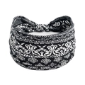Böhmisches Yoga-Sport-Haarband mit Paisley-Muster aus weichem, elastischem Baumwollstoff - Schwarz Weiß Paisleymuster Ethnisch(#10)